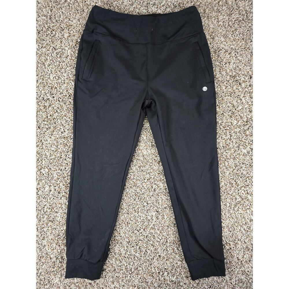 Gradual Womens Sz L Jogger Style Pull On Athletic Pants Black Zipper Pockets